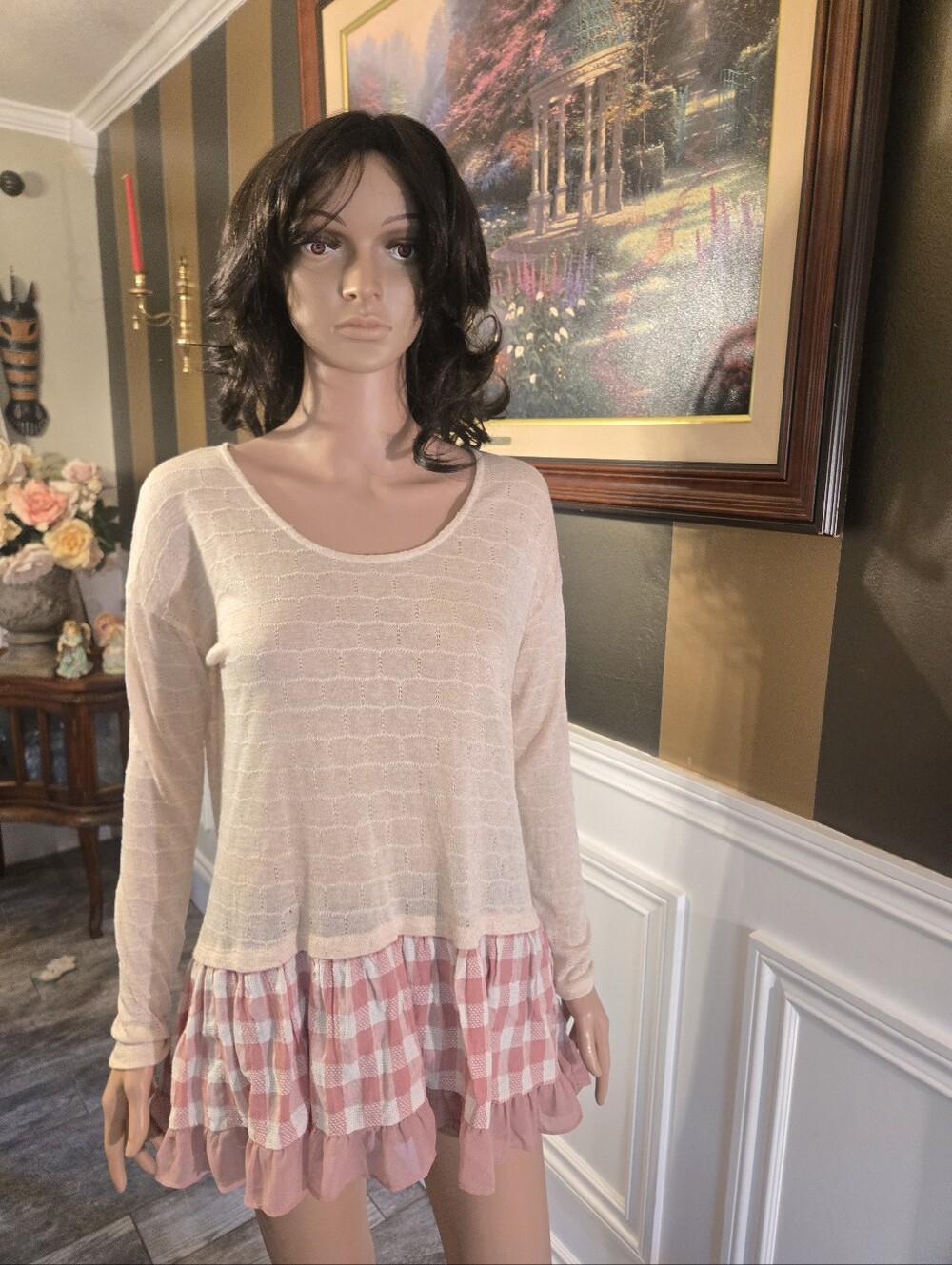 entro Pink Layered Ruffle Tunic Top